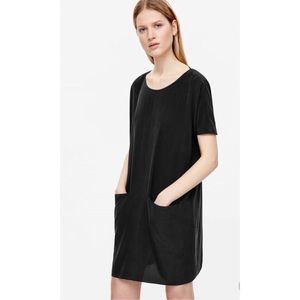 COS Oversized Silk T-shirt Dress with Pockets